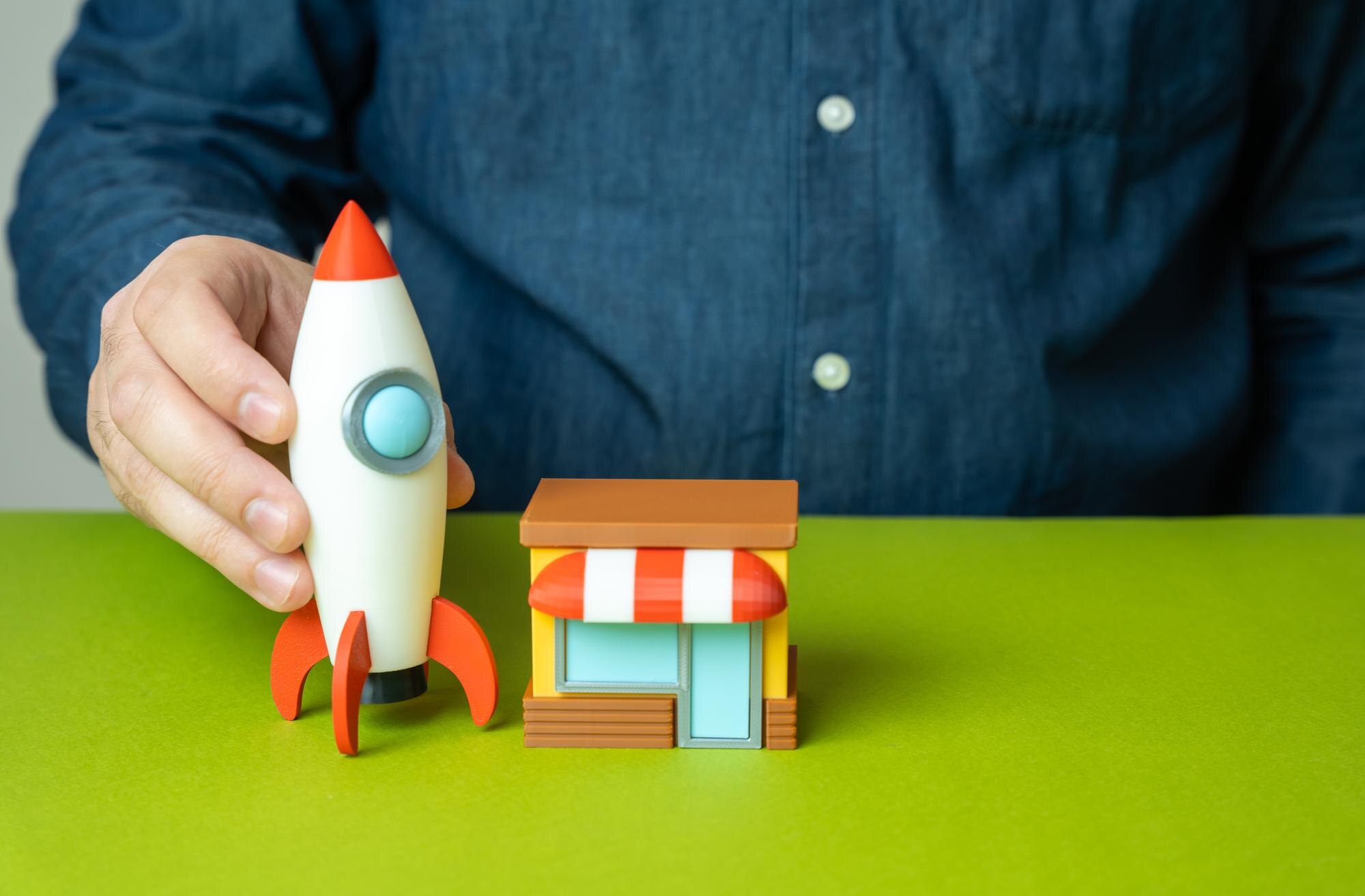 Shop and rocket Advertising campaign marketing product promotion new customers brand growth business development sales boost launch of retail strategy